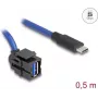Cavo DeLOCK 88156 USB 0,5 m USB A USB C nero blu