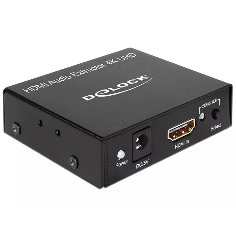 Estrattore audio HDMI stereo / 5.1 canali 4K, adattatore nero