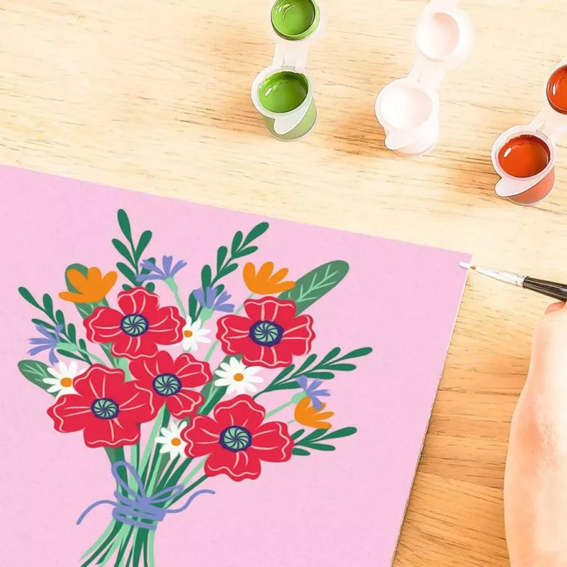Set da colorare Ravensburger CreArt — Bouquet di papaveri (Set creativo, Modello 25519)