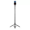 Selfie stick con treppiede Crong CRGSGU1BLK alluminio Bluetooth con gambe pieghevoli e supporto per telefono