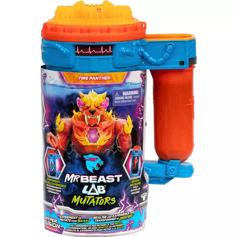 MrBeast Lab Mutators S2 Mutation Chamber - Flame Panther, personaggio giocattolo