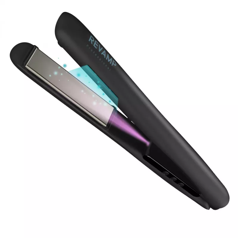 Piastra per capelli Revamp ST-1850BK-EU con funzione lucentezza agli ioni, nero