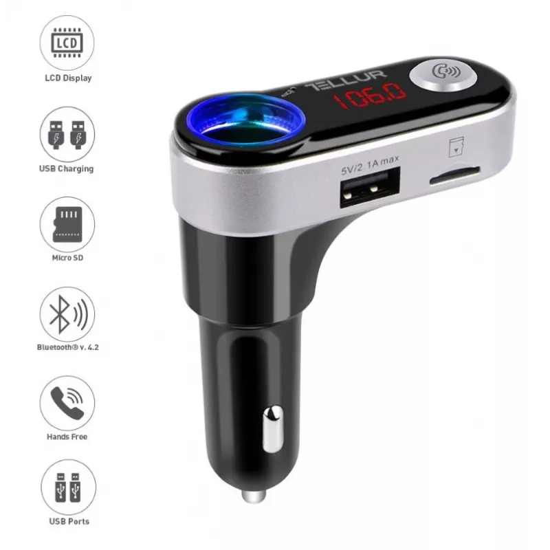 Tellur FMT-B2 trasmettitore FM, nero