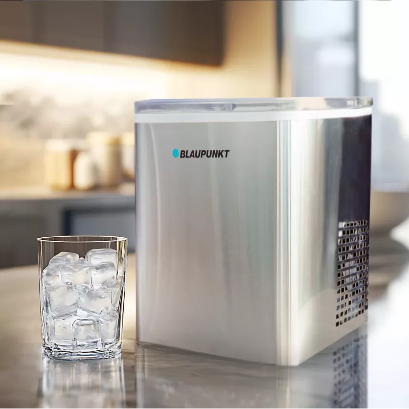 Macchina per ghiaccio BLAUPUNKT IMB301 — compatta da tavolo, produzione automatica di ghiaccio
