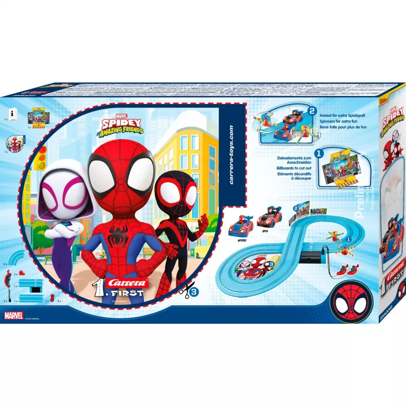 Set slotcar CARRERA FIRST Spidey 20063049 — pista da corsa per principianti per bambini