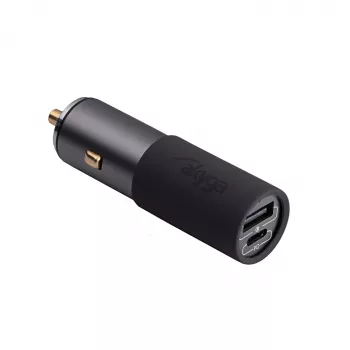 Akyga AK-CH-26 caricabatterie da auto GaN 12/24 V, 100 W, USB-C PD 3.0 + USB-A QC 3.0, grigio