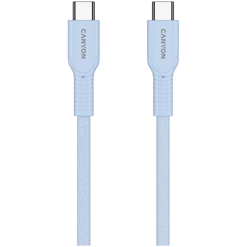 CANYON cavo OnWire 60CL C-C 60W COLOR intrecciato 1m azzurro