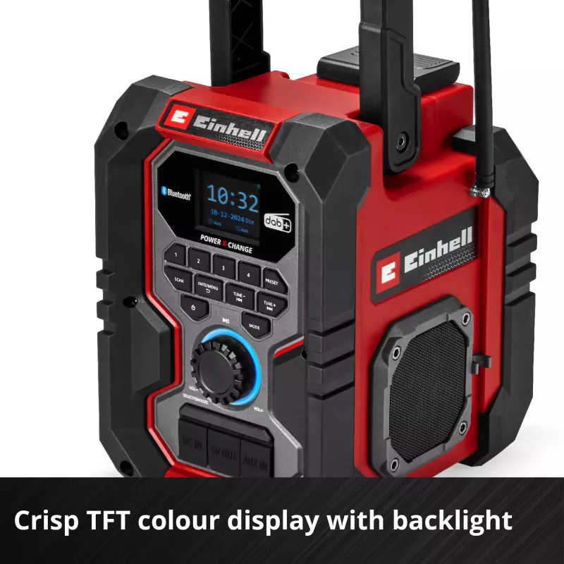 Radio portatile EINHELL TE-CR 18 Li DAB+ FM Bluetooth USB, a batteria (compatibile TE-CR 18 Li)