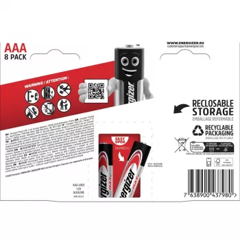 Batteria usa e getta Energizer MAX AAA alcalina 1,5 V – confezione da 8, cilindrica, 10 anni di durata