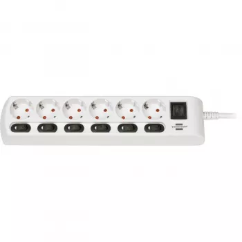 Brennenstuhl 1153110126 Prolunga 2 m 6 prese AC per interni bianco (1153110126)