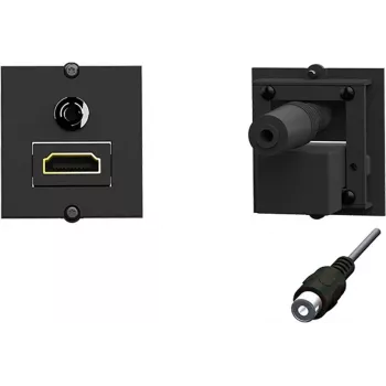 Presa HDMI + 3,5 mm Bachmann 917.189, 1 posto, nero