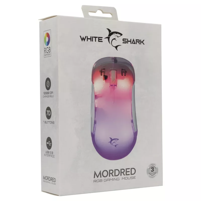 Mouse White Shark GM-5017 Mordred bianco USB