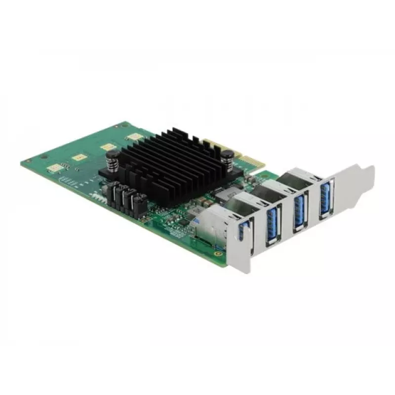 DeLOCK scheda PCI Express x4 a 4 x USB 3.0 esterno Quad Channel - formato Low Profile