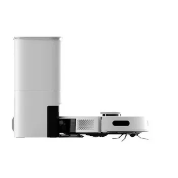 Robot aspirapolvere EZVIZ RE5 PLUS — navigazione LiDAR, potenza di aspirazione 4000 Pa, autonomia 240 min, contenitore polvere 0,35 l, serbatoio acqua 0,3 l, base con touchscreen