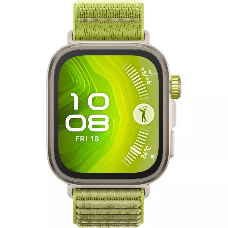 Huawei WATCH Fit 4 Pro smartwatch 4,62 cm (1,82") AMOLED 480 x 408 touchscreen, 40 mm, GPS, NFC, cassa in titanio, cinturino in nylon verde
