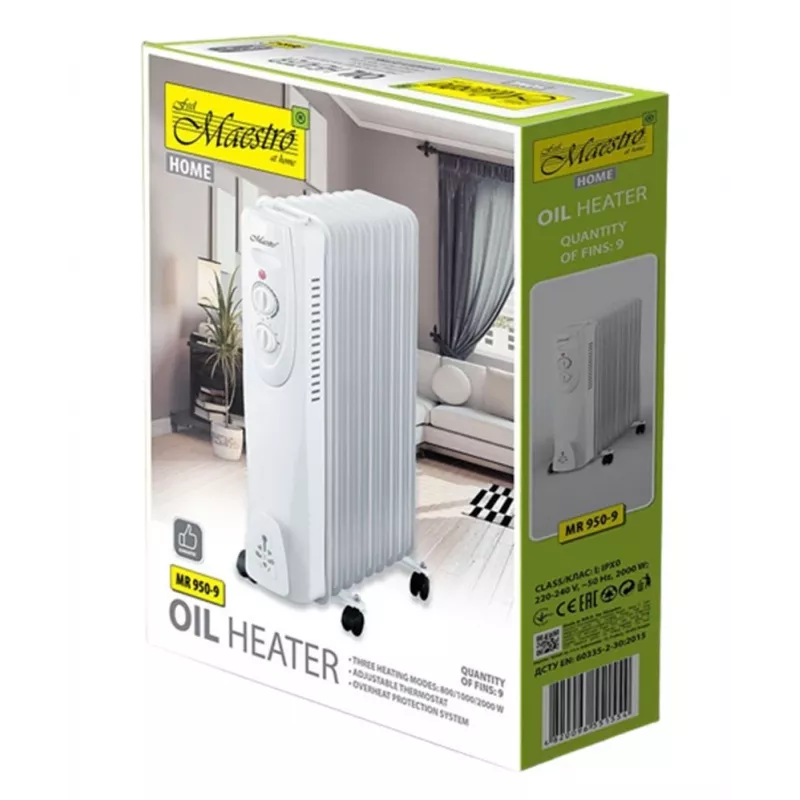 Termosifone elettrico Maestro radiatore a olio 9 elementi 2000W MR 950 9
