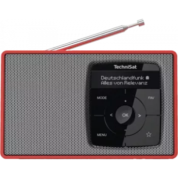 Radio digitale DAB+ TECHNISAT Digitradio 2 rosso/argento — ricevitore DAB+/FM portatile, altoparlante integrato