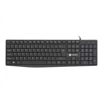 Tastiera full-size con filo NATEC NAUTILUS NKL-1950 — USB, QWERTY US International, 105 tasti, nero