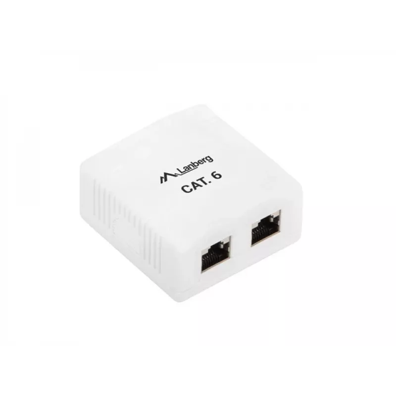 Lanberg OS6-0002-W scatola da superficie, 2x RJ45 Cat.6, bianca