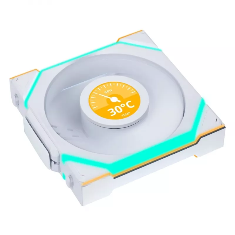Ventola Lian Li UNI FAN SL Wireless LCD 120 12 cm bianca 29.5 dB 50.08 cfm