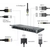 Dock per laptop Gembird A-CM-COMBO9-02 USB 3.2 Gen 1 Type-C, HDMI, VGA, 3×USB-A, Gigabit Ethernet, 87W PD, grigio