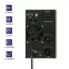 Qoltec 53042 UPS (gruppo di continuità) doppia conversione (online) 1 kVA 800 W 2 uscite AC