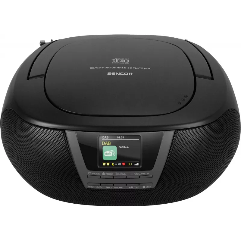 Sencor SPT 6200DB boombox con lettore CD/MP3 e radio, DAB+/FM, Bluetooth, USB, AUX, 3 W, nero
