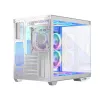 Case PC MODECOM Volcano Panorama Midi Tower bianco — micro ATX, vetro temperato, ARGB, USB-C, supporta GPU 400 mm