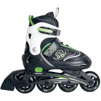 Pattini in linea regolabili per bambini taglia 29-32, verde/nero