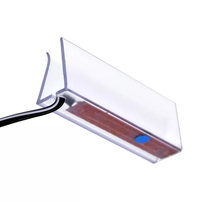 Luce LED per montaggio su scaffale cama meble 2LED blu, rettangolare, a plafone, trasparente/nero