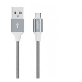 Cavo USB Micro-B Devia Pheez Serie 1 m, 5V 2,4A, grigio