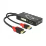 Adattatore per cavo video DeLOCK 62959 HDMI USB DVI-I VGA 0,135 m