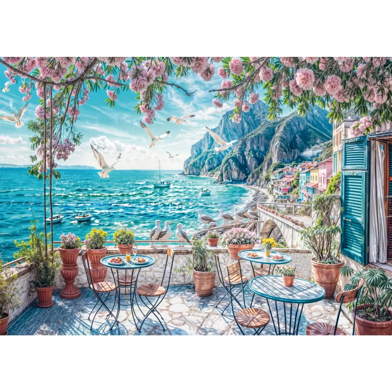 Schmidt Spiele Terrassen am Meer, puzzle 1000 pezzi, scena paesaggistica marittima