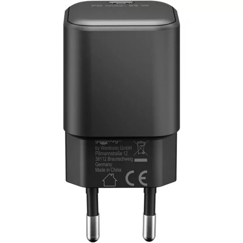 Set di ricarica USB-C GOOBAY 74774 – caricabatterie da 65 W con cavo USB-C in tessuto da 1 m