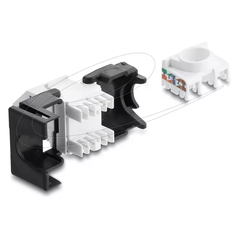 Modulo Keystone DELOCK connettore femmina RJ45 su LSA Cat.6 angolare 45° non schermato nero