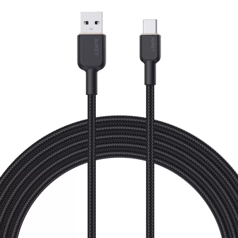 Cavo USB-A a USB-C Aukey CB-NAC1, 1 m, nylon intrecciato, USB PD 60 W, USB 2.0