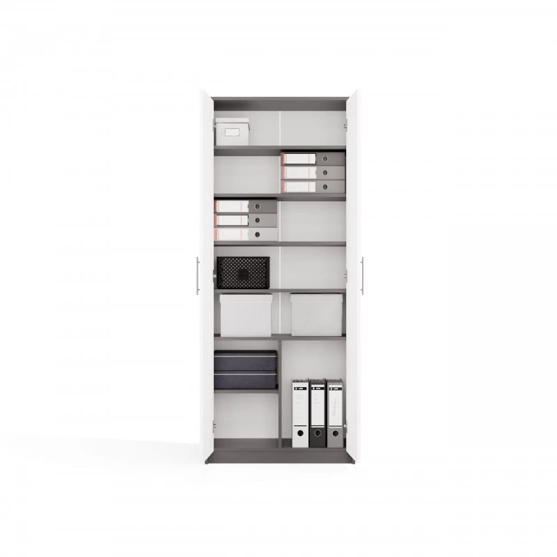 OLIV 2D CLOSED SHELVING UNIT, antracite/bianco SET