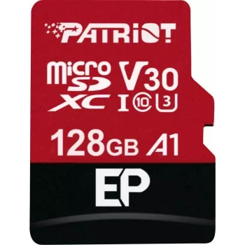 Scheda di memoria microSDXC PATRIOT 128 GB Classe 10 U3 V30, lettura 100 MB/s, scrittura 80 MB/s, microSDXC