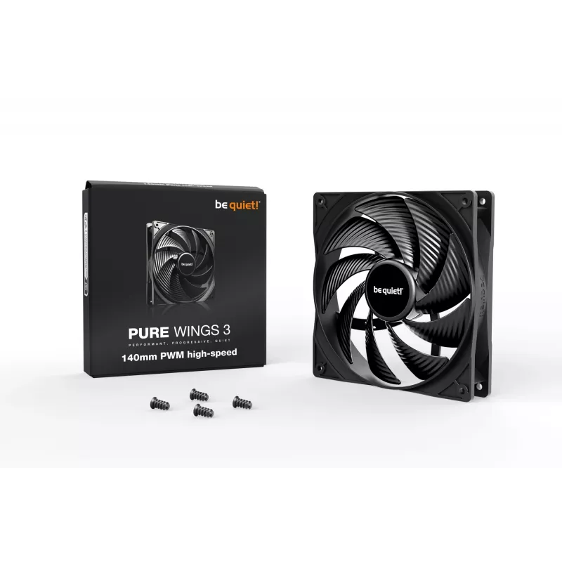 be quiet Pure Wings 3 140mm Ventola per case PC PWM ad alte prestazioni 14 cm nero 1 pz.