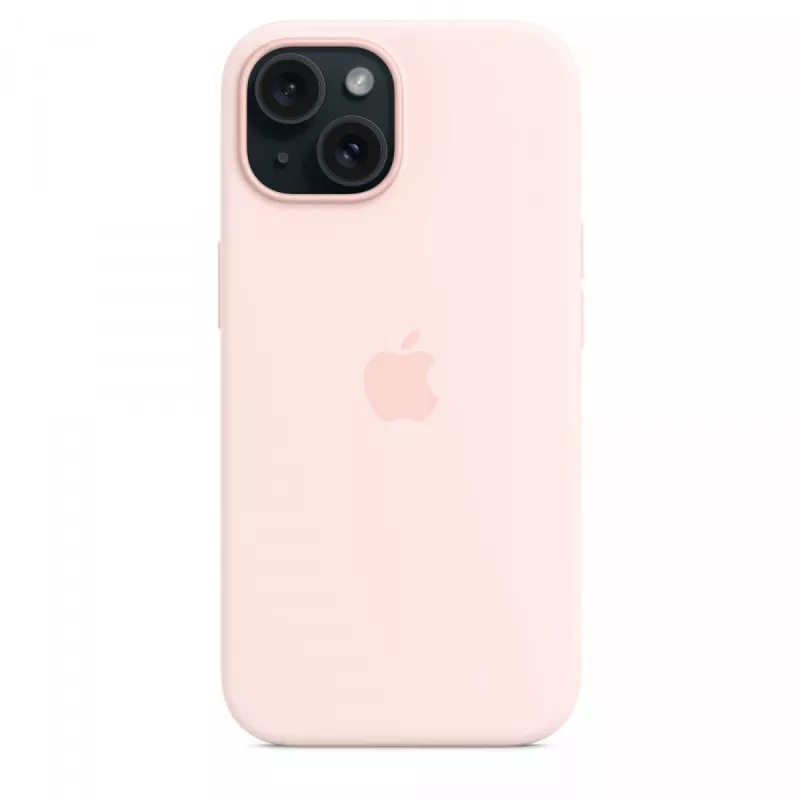 Custodia in silicone compatibile MagSafe per iPhone 15 - Rosa chiaro