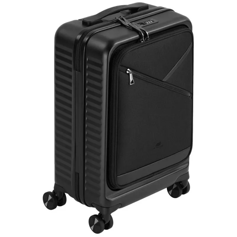 Trolley da cabina Rivacase Clark ECO 8181 — trolley compatto da bagaglio a mano, nero