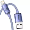 Cavo Baseus Crystal Shine USB a Lightning, 2,4A, 2m (viola)