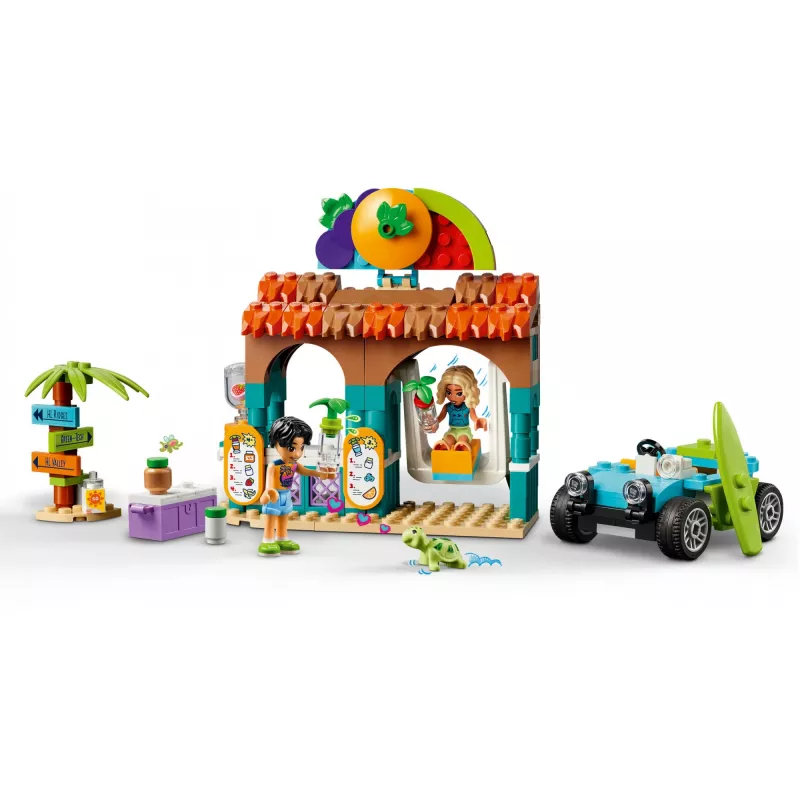 LEGO Friends Chiosco frullati sulla spiaggia set di gioco per bambini con cibo giocattolo idea regalo per ragazze e ragazzi dai 6 anni con 2 mini bambole una figura di tartaruga e una