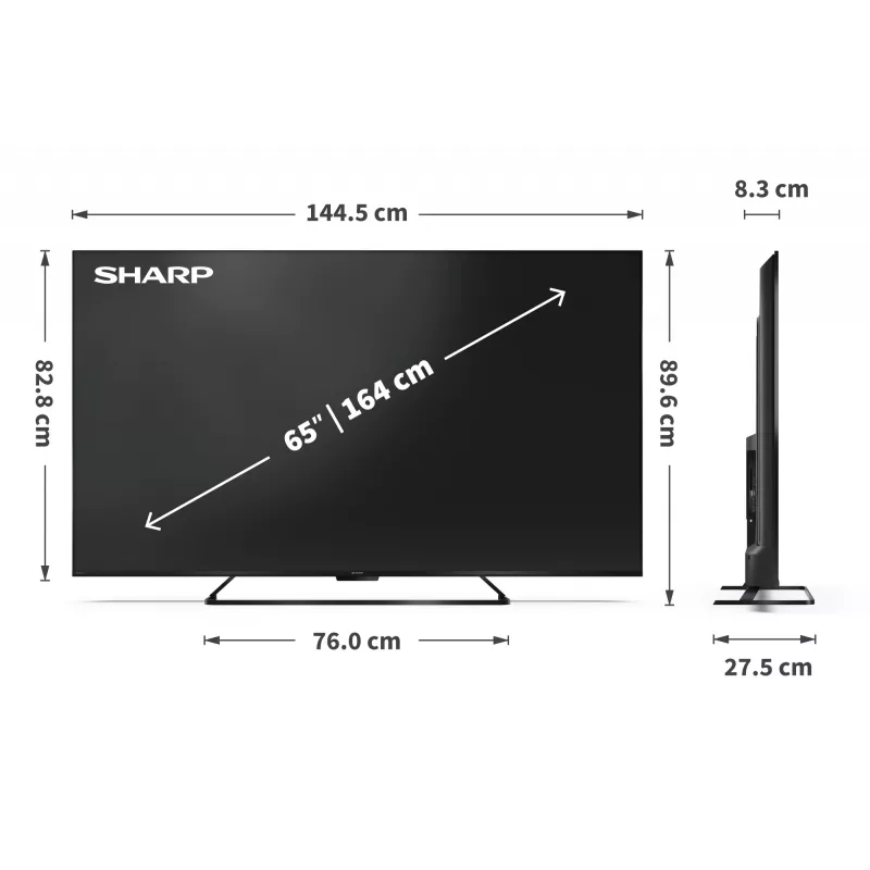 Sharp | 65HR7265E | 65 | Smart TV | Google TV | nero