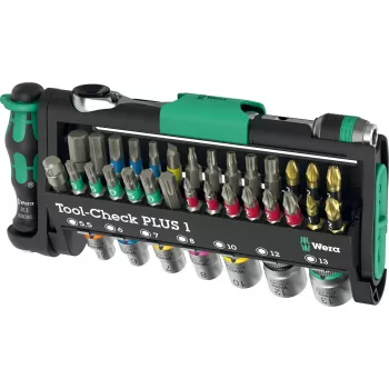 Wera Tool-Check Plus 1 mini cricchetto, set di bussole e punte, 39 pezzi (05049055001)
