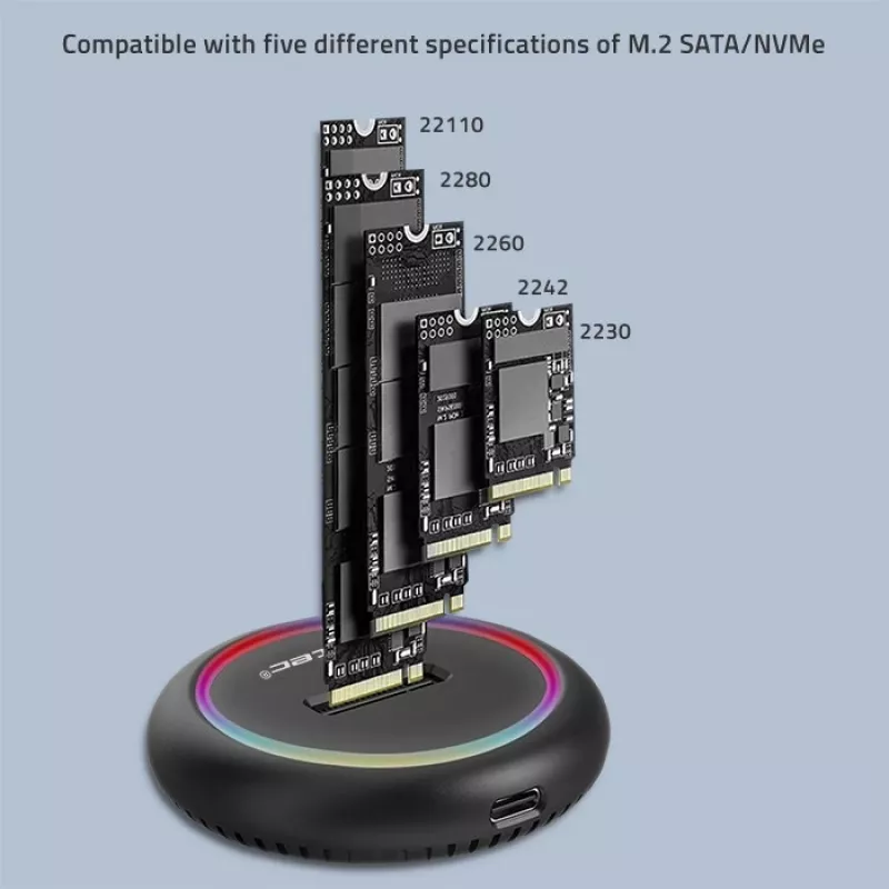 Docking station per SSD M.2 QOLTEC 52275 per unità SATA e NVMe, porta USB