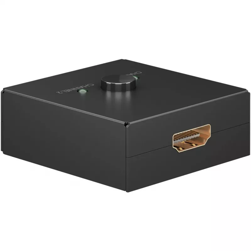 Goobay 58485 Switch HDMI manuale 2 a 1, 4K 30 Hz, Nero
