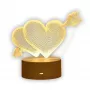 Lampada da notte Extralink HOME illusione ottica 3D 'Pierced Hearts' lampada da comodino USB
