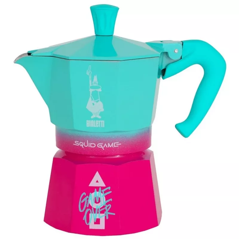 Bialetti Moka Express Squid Game collezione capsule - blu rosa