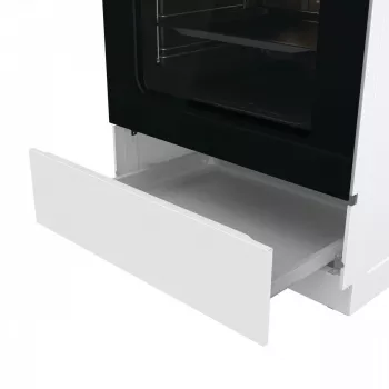Cucina a gas freestanding Gorenje GG6A10WFFM, bianca, piano cottura a 4 fuochi, forno a gas da 72 L, manopole frontali